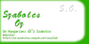 szabolcs oz business card